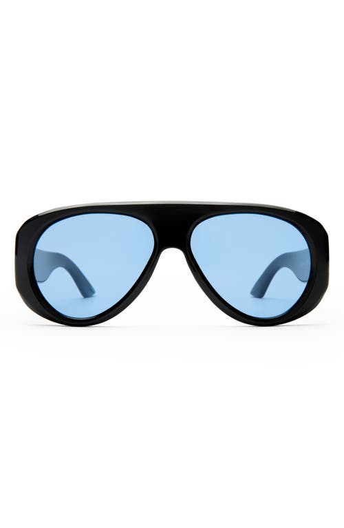 Le Specs Dream Boat 57mm Aviator Sunglasses in Black/blue Mono at Nordstrom