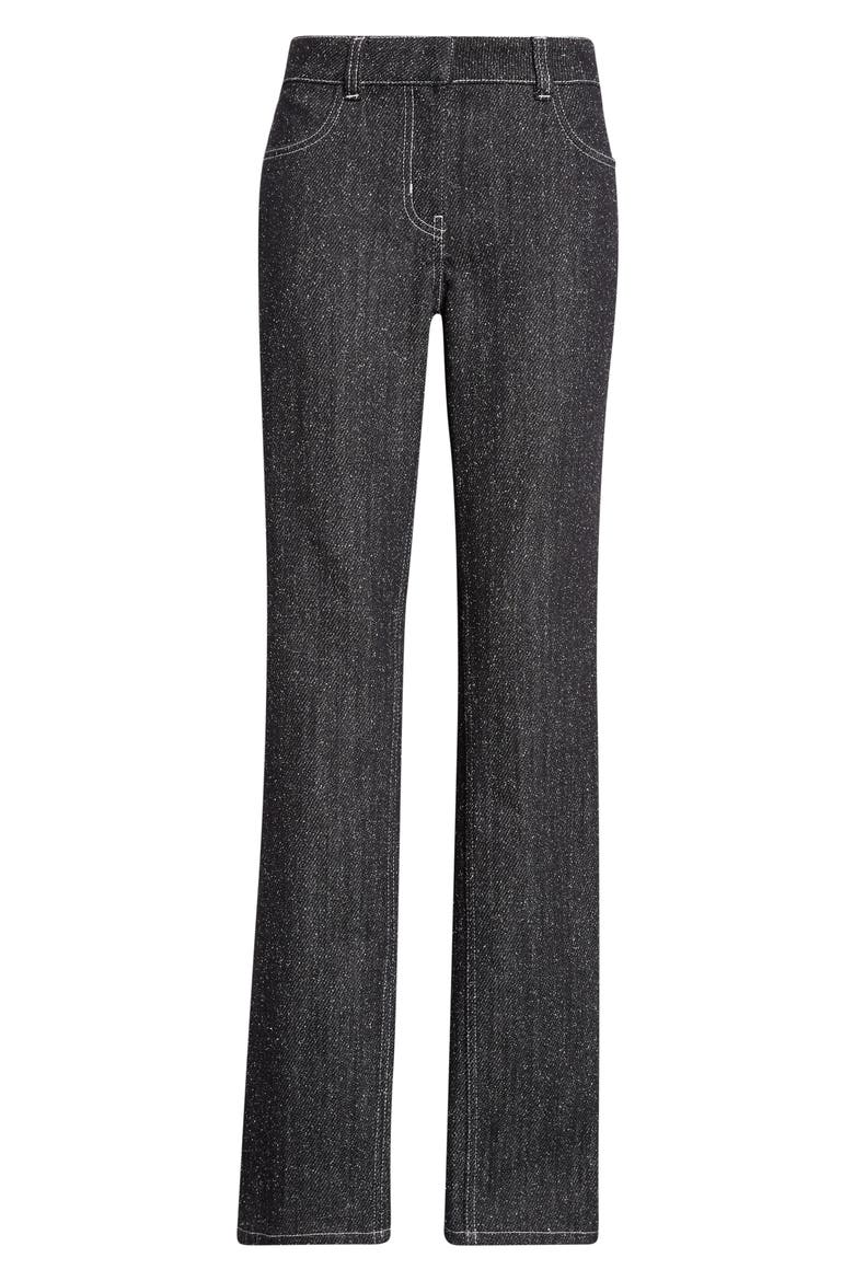 Denim Tweed Straight Leg Jeans, Main, color, BLACK/ HERITAGE WHITE