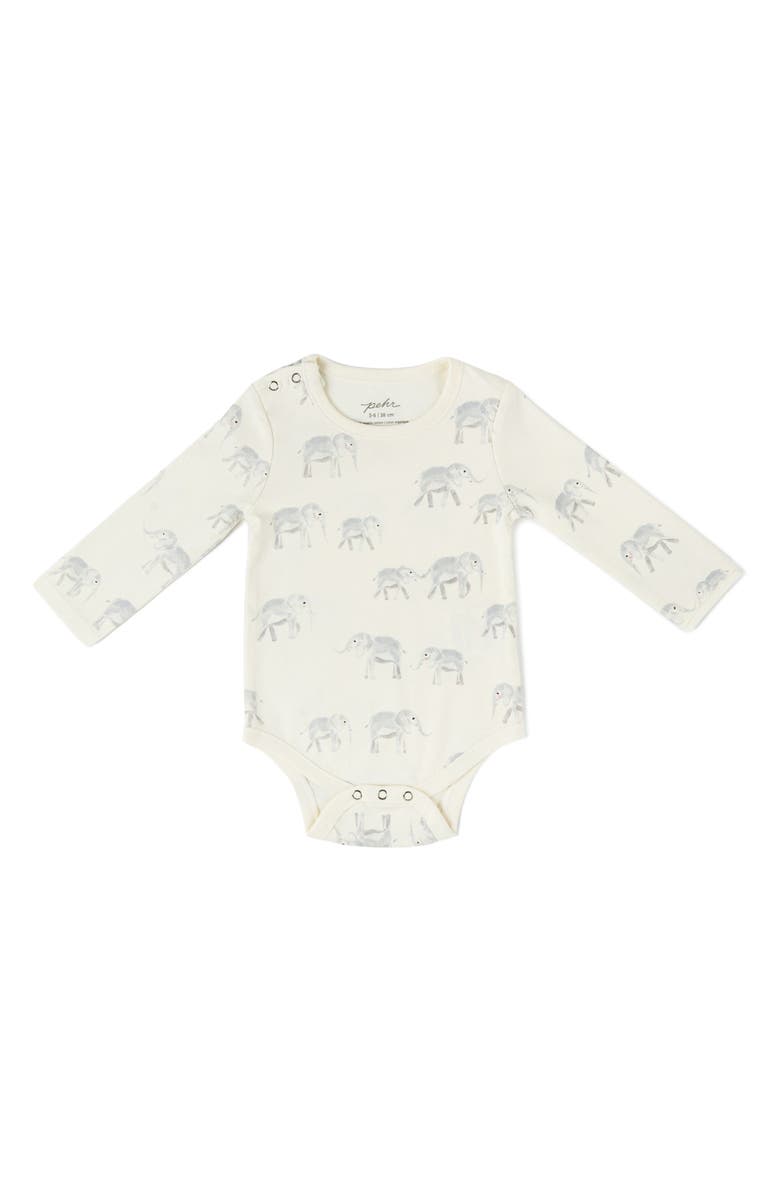 Pehr Print Long Sleeve Organic Cotton Bodysuit, Main, color, 