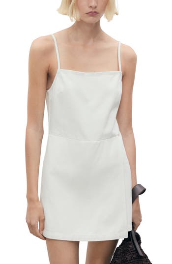 Mango Denim Skort Romper In White