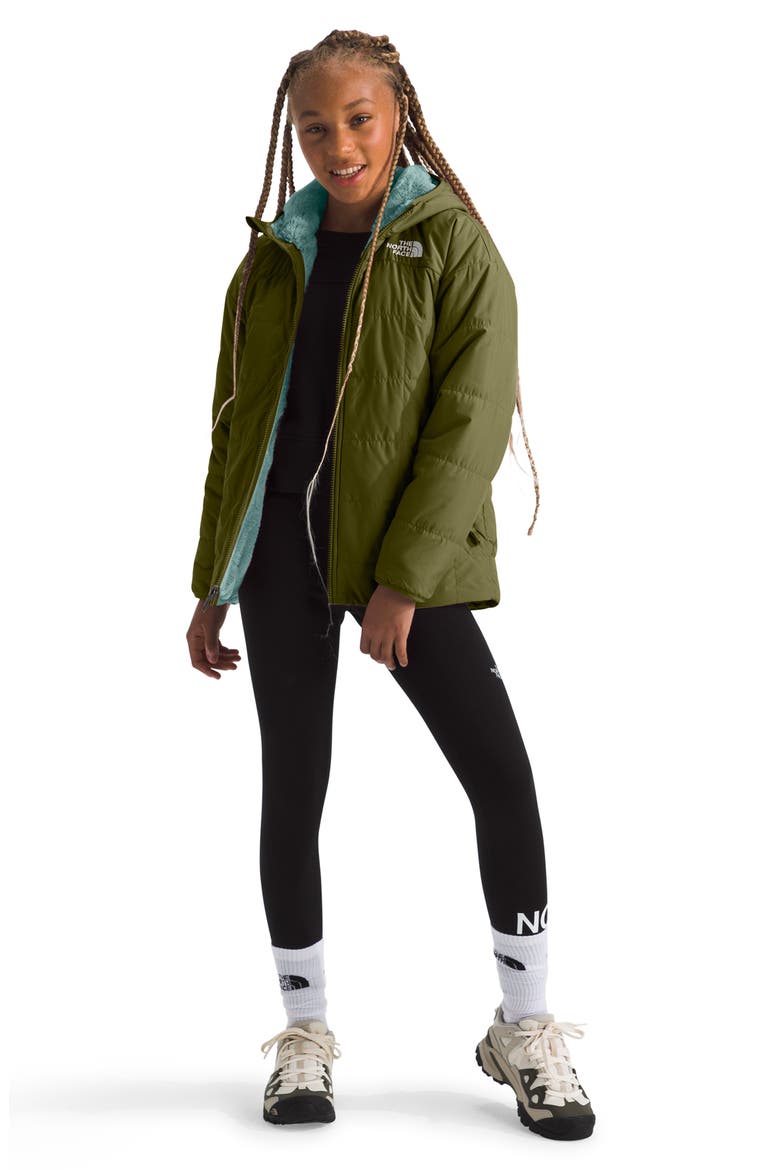 Kids' Shasta Water Repellent Reversible Hooded Jacket, Alternate, color, FOREST OLIVE