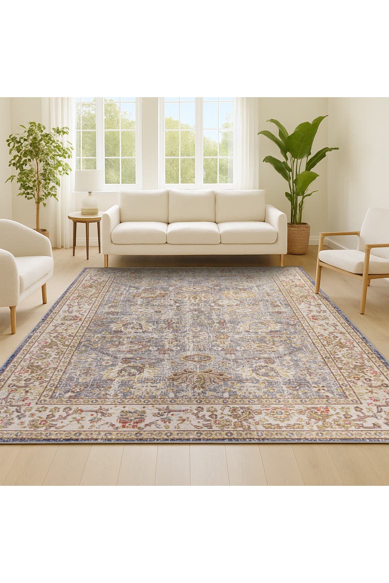 Alba Modern Faded Peshawar Area Rug, Alternate, color, Gray/Ivory