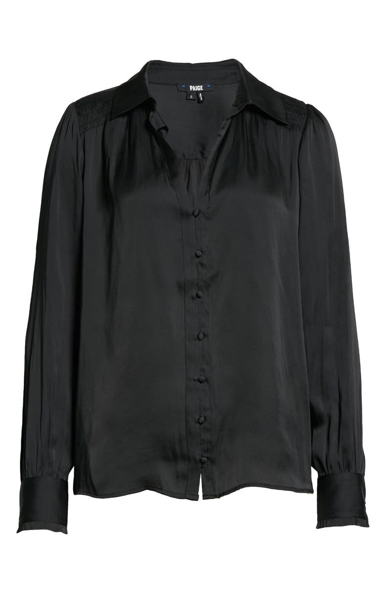 PAIGE Augustine Satin Blouse, Alternate, color, Black