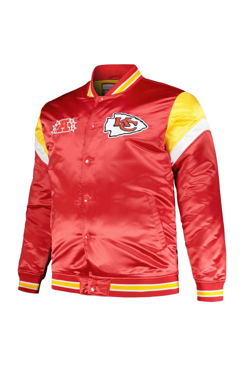 Men's Mitchell & Ness  Red Kansas City Chiefs Big & Tall Satin Full-Snap Jacket, Alternate, color, Red