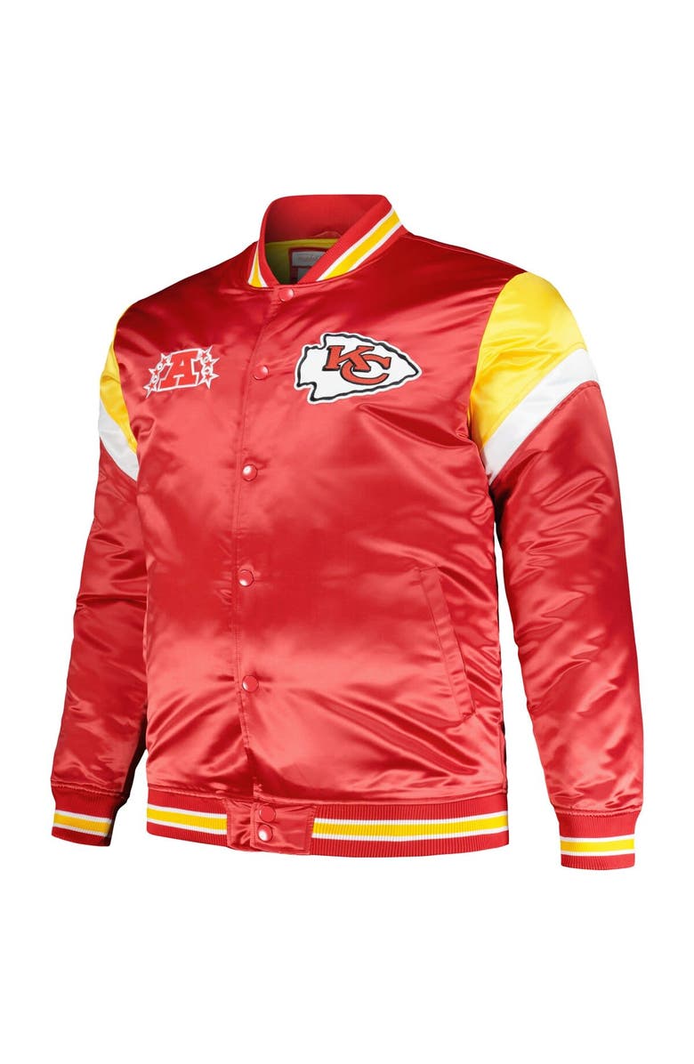 Mitchell & Ness Men's Mitchell & Ness Red Kansas City Chiefs Big & Tall Satin Full-Snap Jacket, Alternate, color,