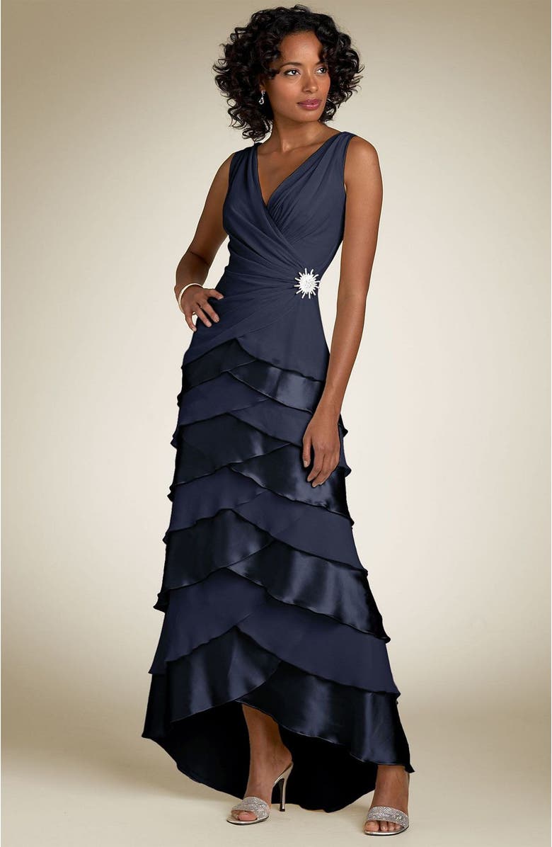 Tadashi Shoji Tadashi Long Tier Dress, Main, color, 