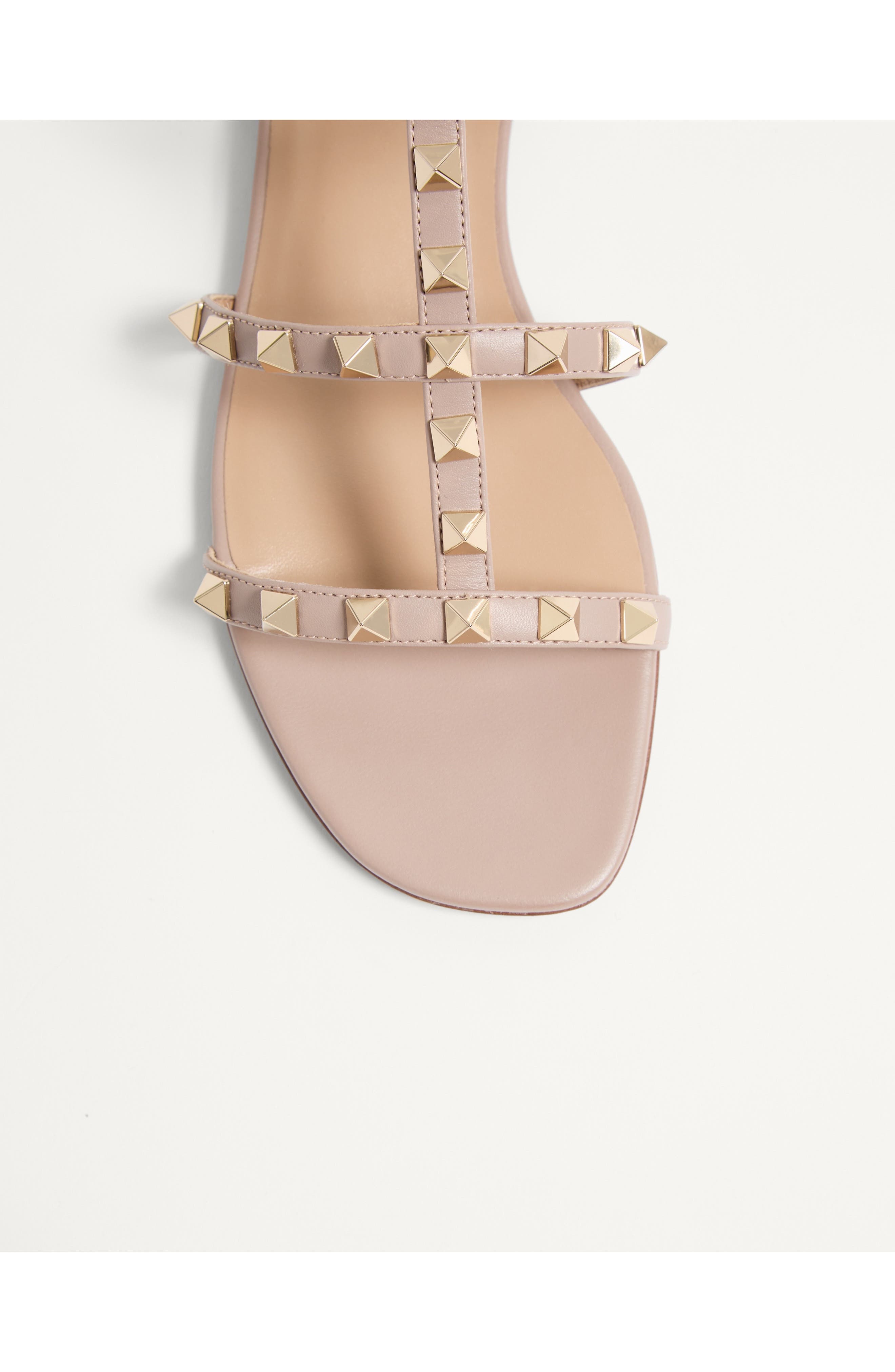 Rockstud Ankle Strap Sandal, Alternate, color, POUDRE
