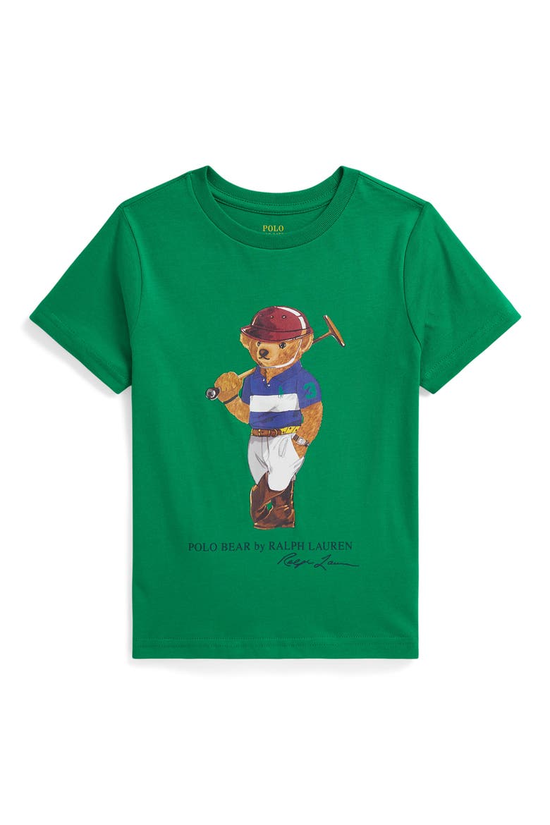 Kids' Polo Bear Cotton Graphic T-Shirt, Main, color, BEAR GREEN
