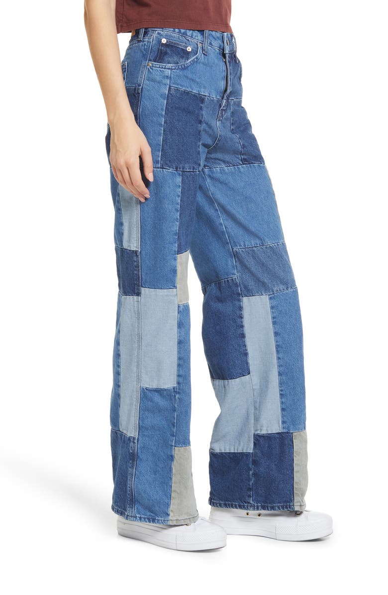 BDG Urban Outfitters Patchwork Puddle Jeans, Alternate, color,