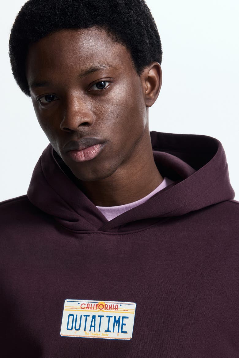 Loose Fit Hoodie, Alternate, color, Burgundy/California
