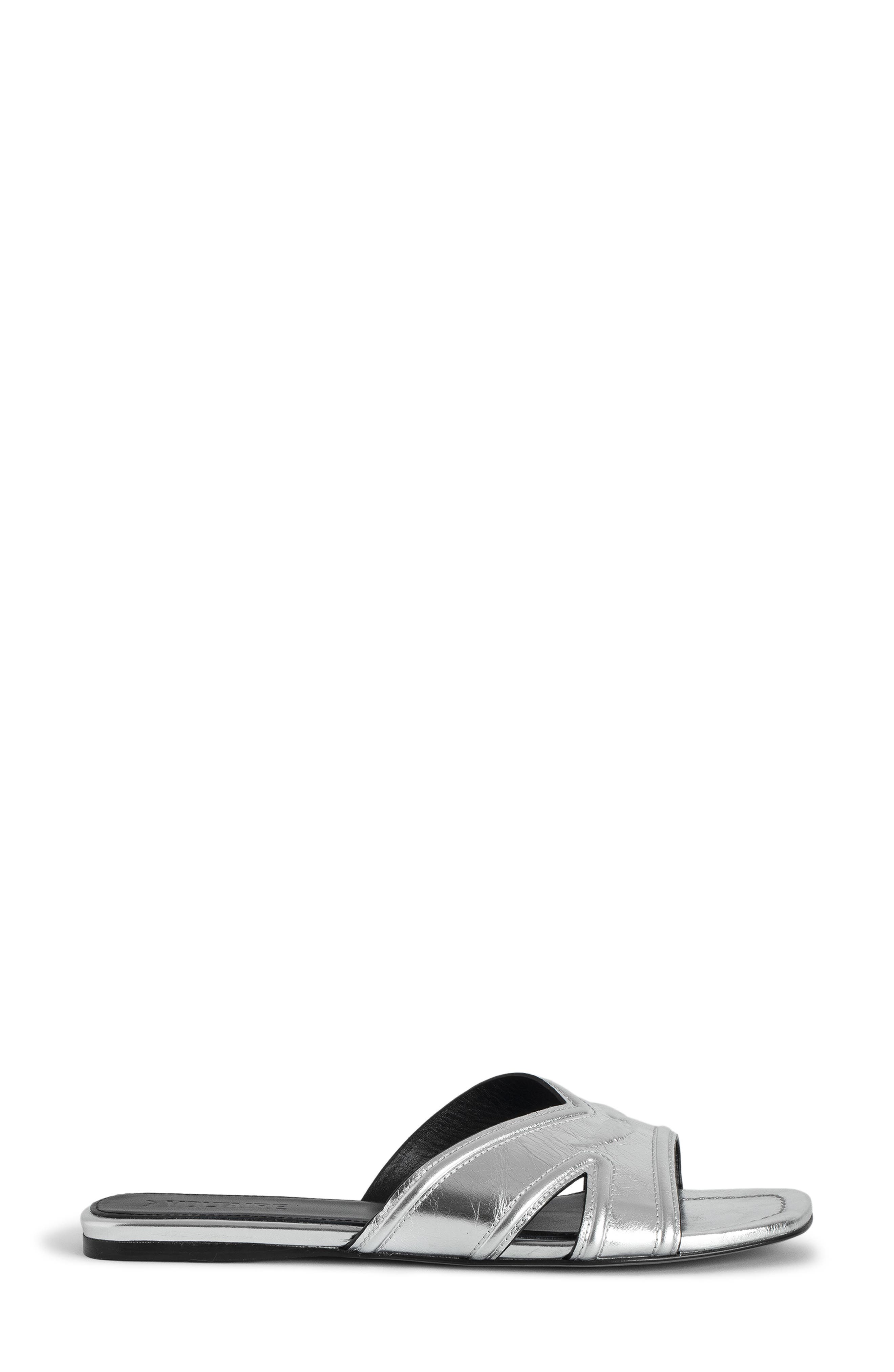 Zadig & Voltaire Azora Metallic Slide Sandal, Main, color, 