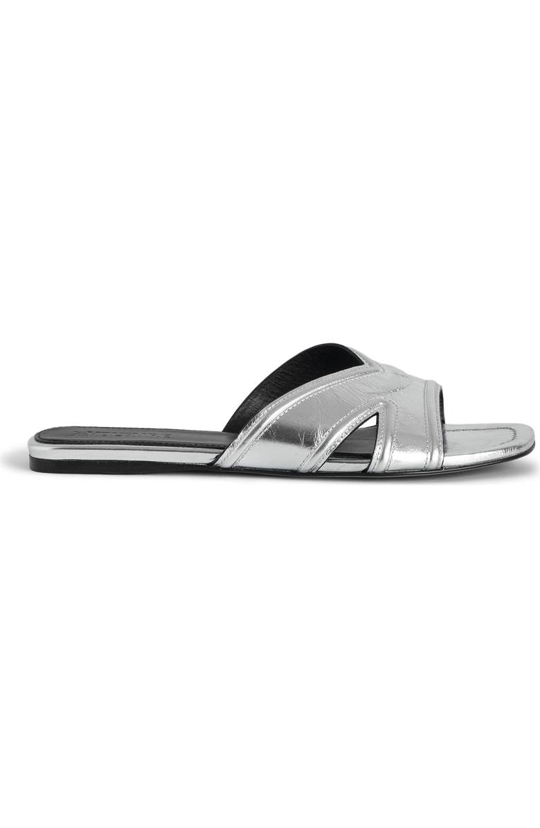 Zadig & Voltaire Azora Metallic Slide Sandal, Main, color,
