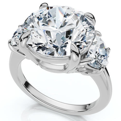Bliss Diamond Certified 7ct Diamond & Halfmoon Engagement Ring 14k Gold Or Platinum Lab Grown In 14k White Gold