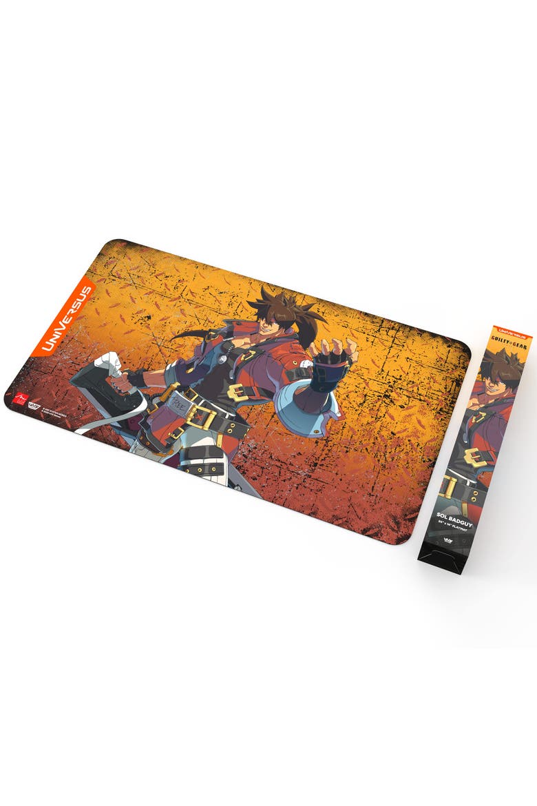 GUILTY GEAR, STRIVE, Playmat Sol Badguy, 24x14 Inch Neoprene Mat, Alternate, color, Multicolored