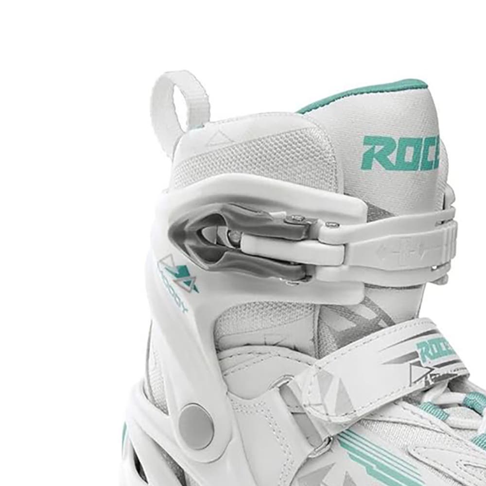 Roces Moody 3.0 Adjustable Girls Ice Skates, Alternate, color, White/Aqua
