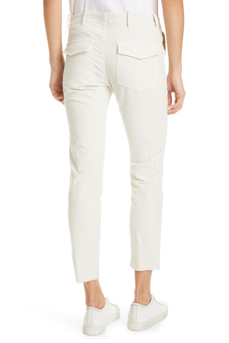 Jenna Slim Ankle Stretch Corduroy Pants, Alternate, color, WINTER WHITE