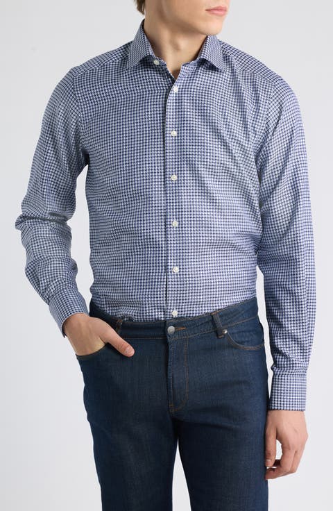 Contemporary Fit Check Cotton Twill Shirt