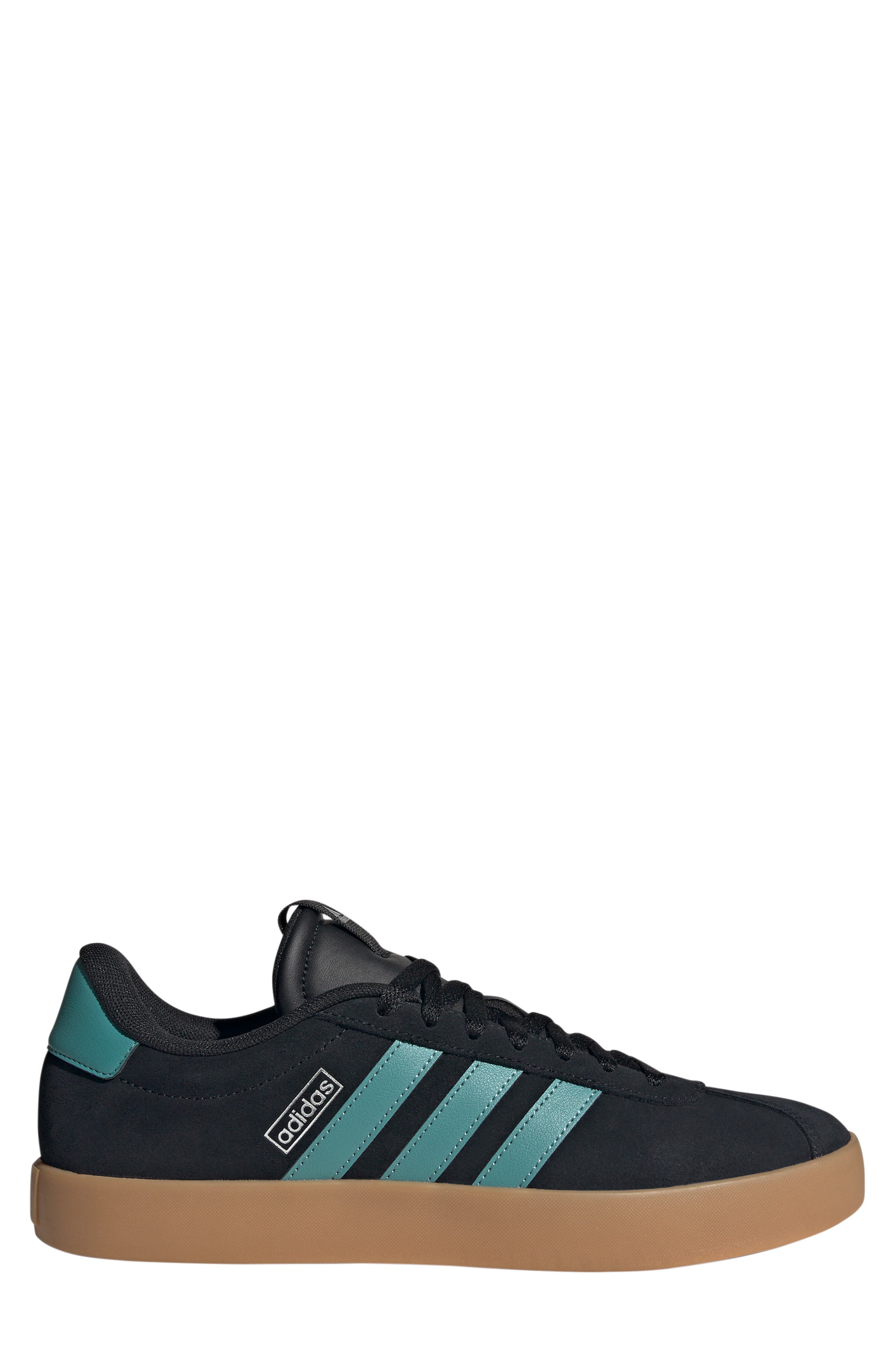adidas VL Court 3.0 Sneaker, Alternate, color, Black/ Teal/ Silver Metallic