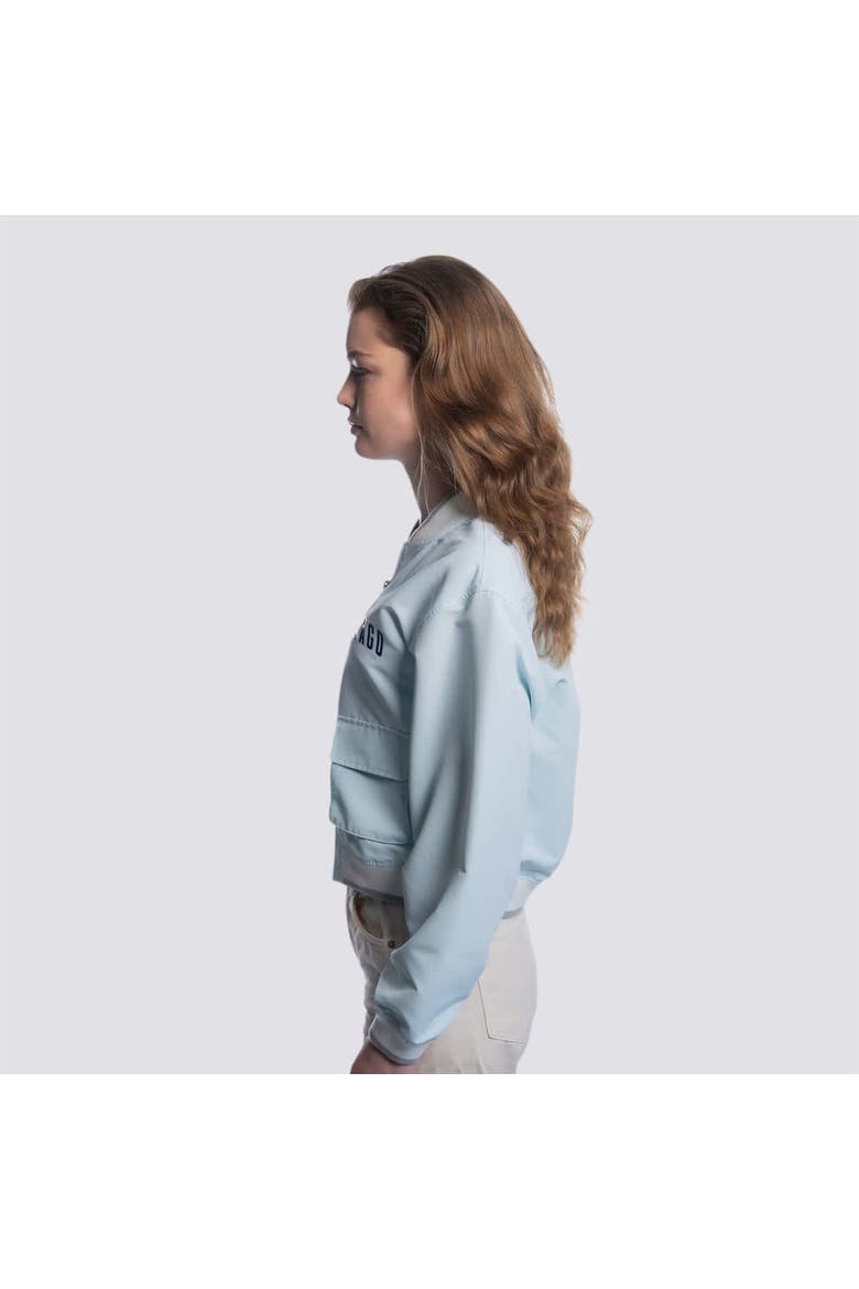 Women's Lusso  Light Blue Chicago Cubs Cropped Paisley Full-Zip Jacket, Alternate, color, Light Blue