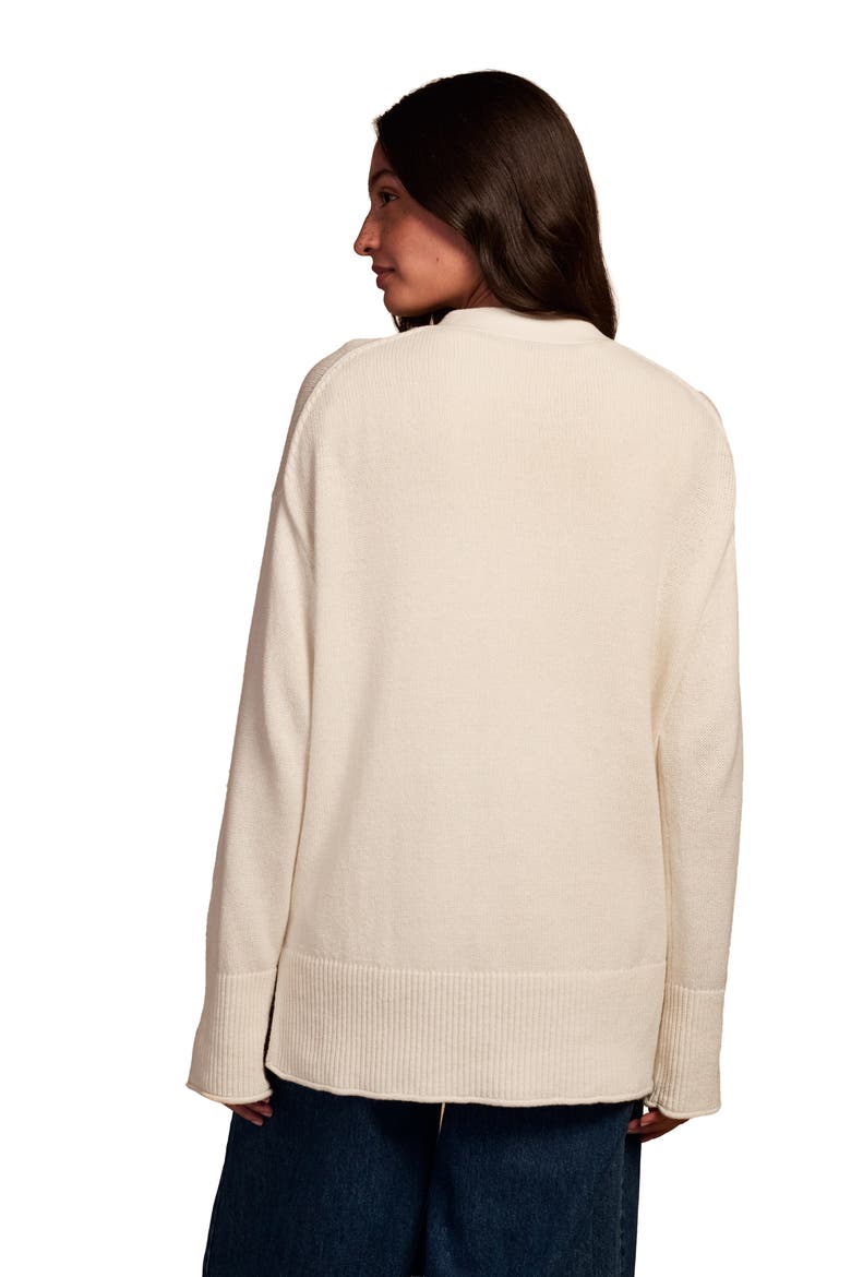 Drop Shoulder Slouch Cardigan, Alternate, color, Ecru