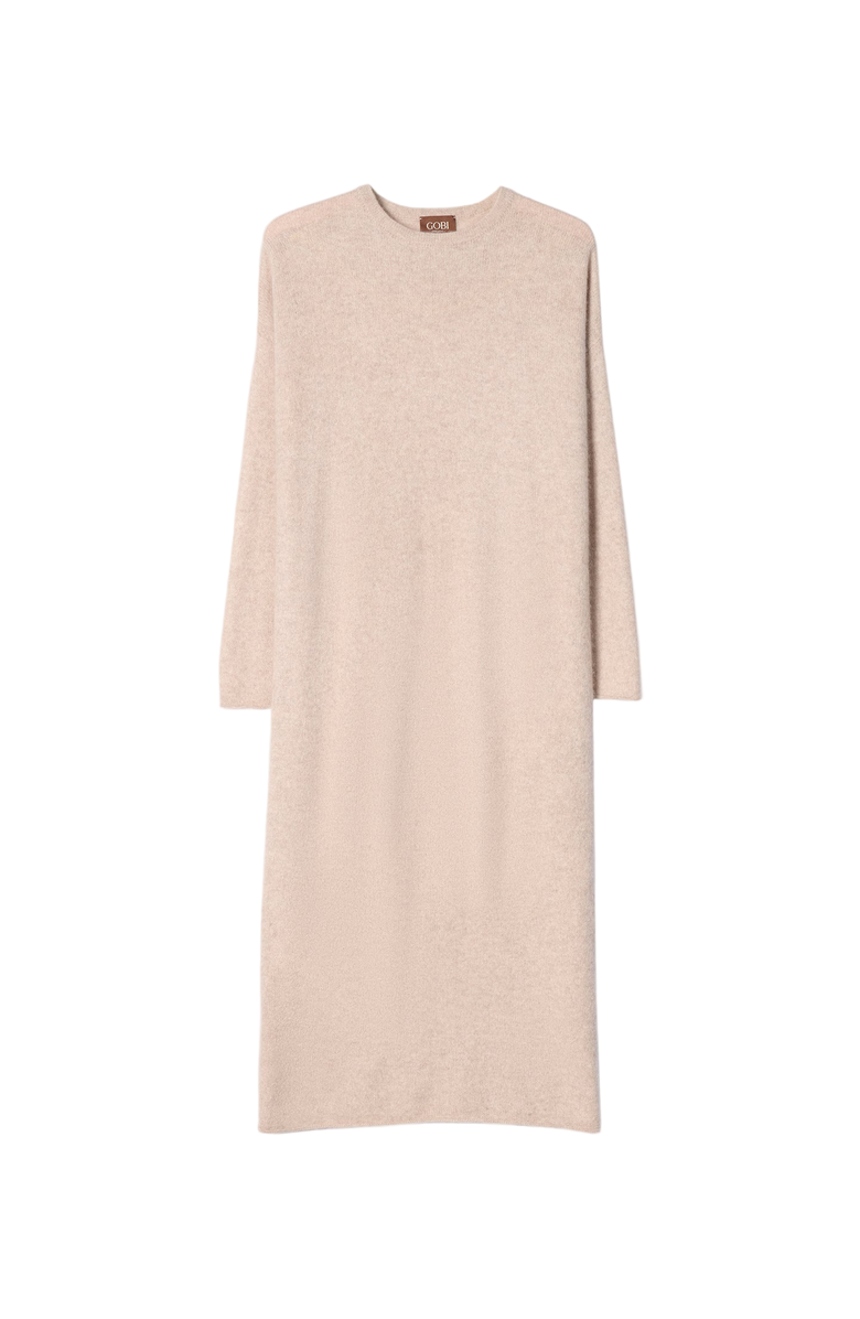 Gobi Cashmere Long Cashmere Sweater Dress, Main, color, Warm Grey