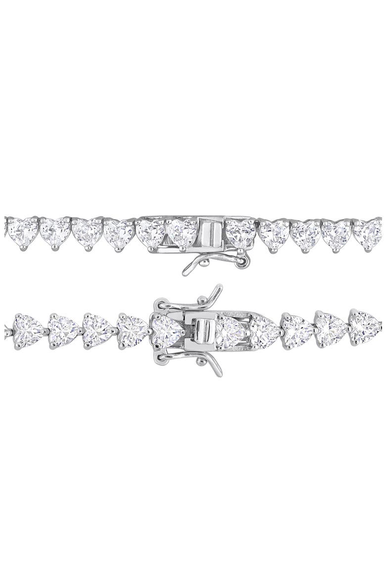Lab Created White Sapphire Heart Tennis Necklace & Bracelet Set, Alternate, color, WHITE