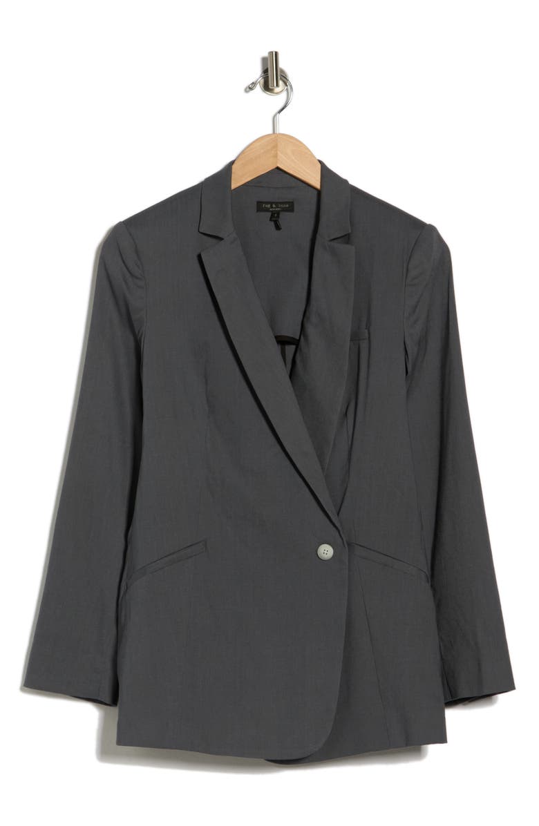 rag & bone Double-Breasted Linen Blazer, Main, color, Fut Grey