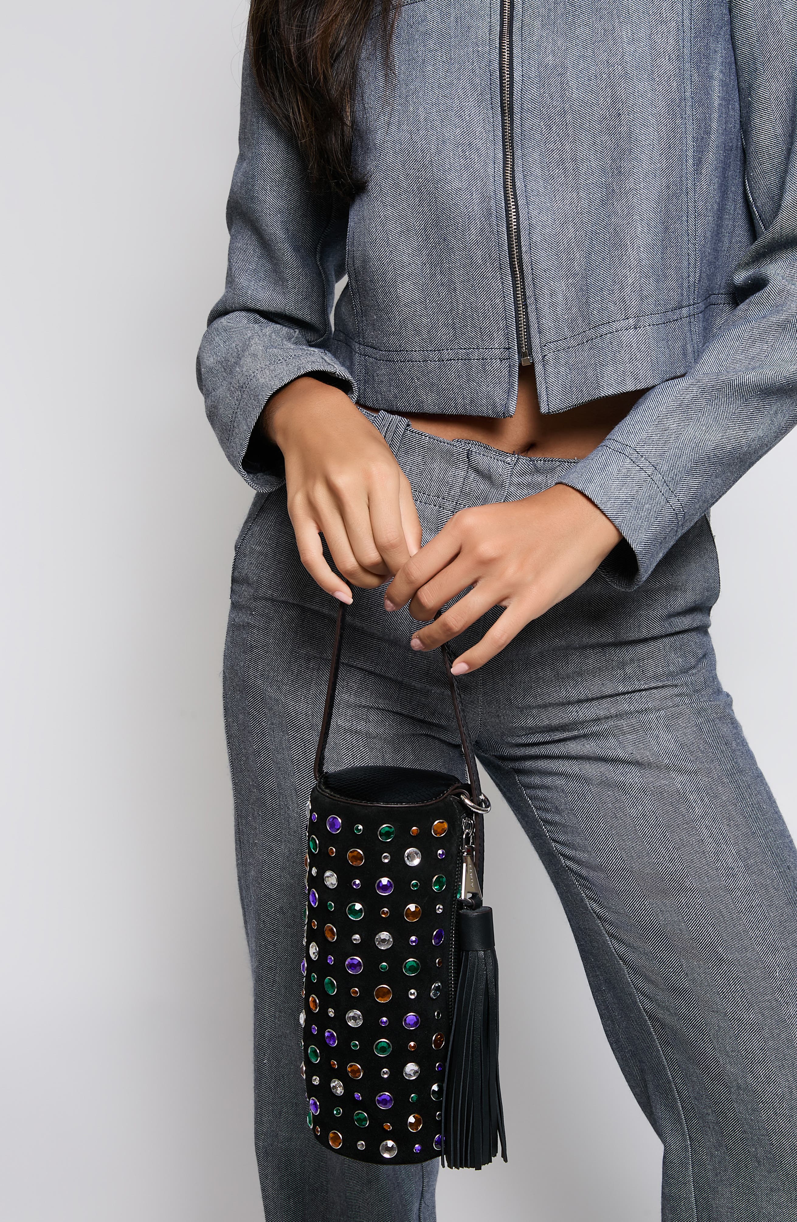 AIMEE Barrel Leather Shoulder Bag, Alternate, color, Multi Jewels