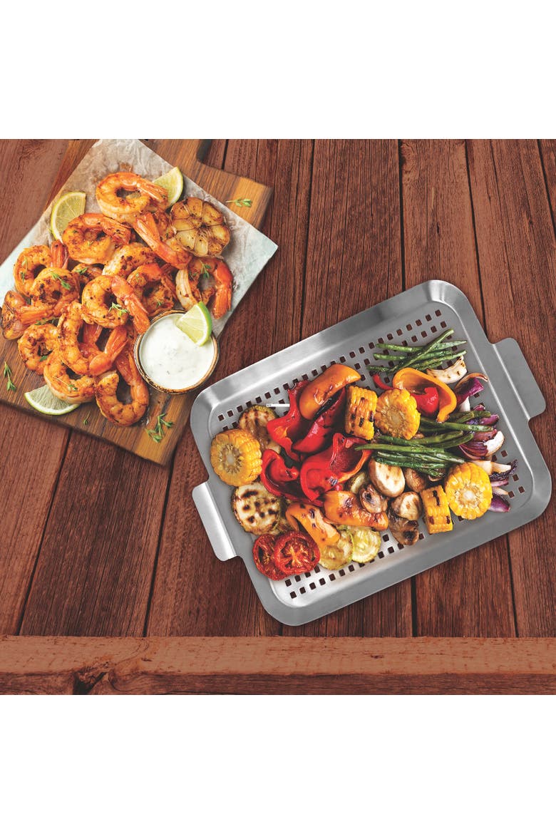 Stainless Steel Grid Grill, Alternate, color, Silver