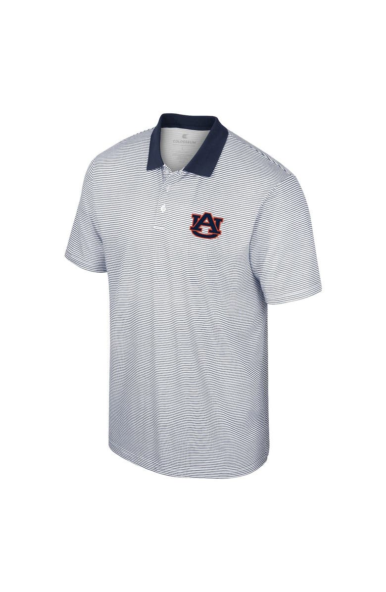 COLOSSEUM Men's Colosseum White/Navy Auburn Tigers Print Stripe Polo, Alternate, color, White