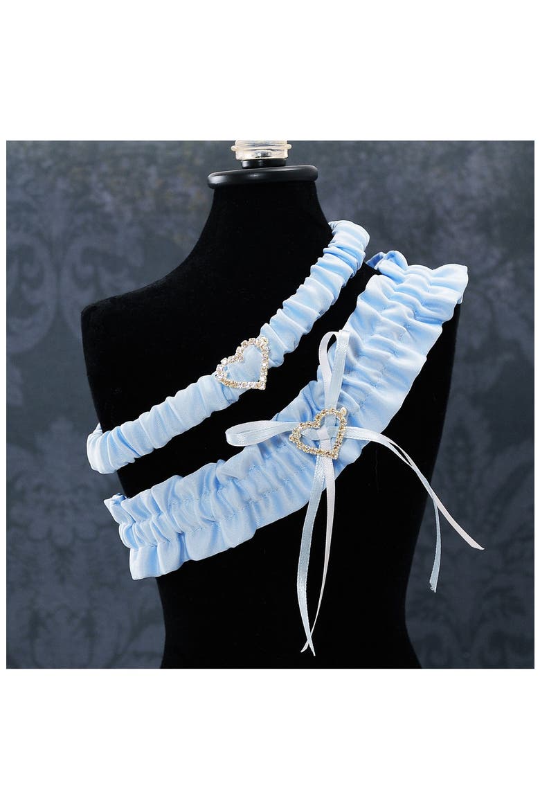 'Blue Crush' Wedding Garter, Main, color, BLUE