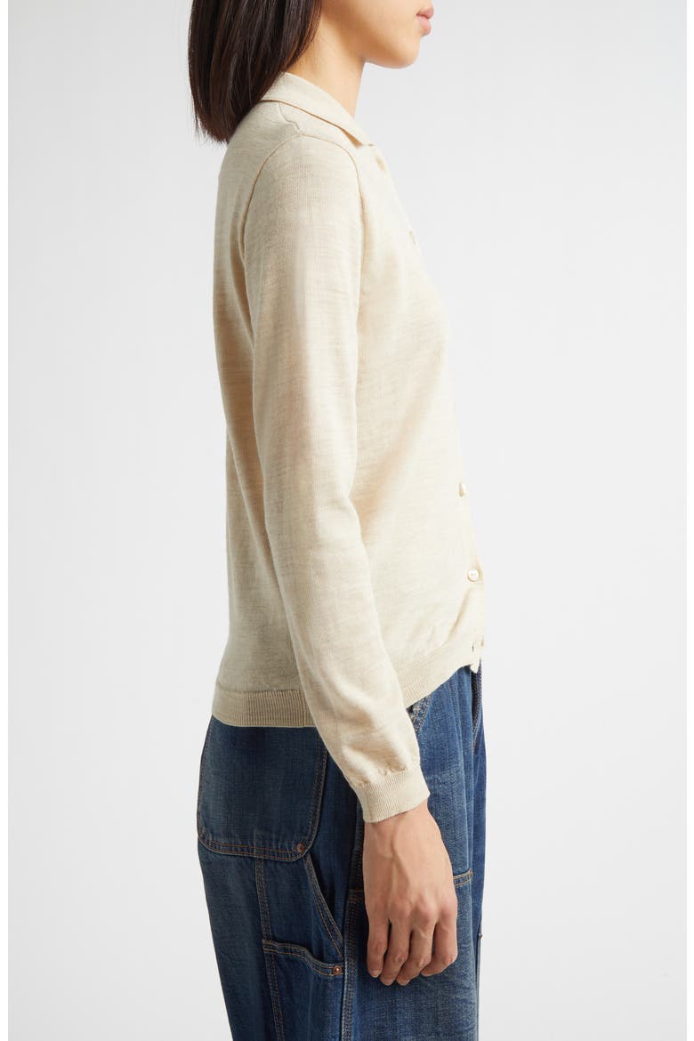 Charles Patching Wool Blend Cardigan, Alternate, color, BEIGE