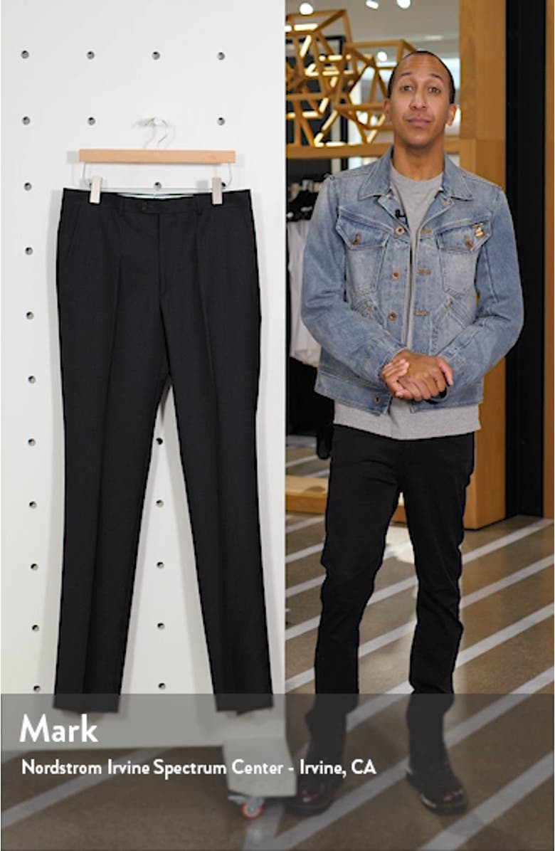 Luxury Flat Front Wool Dress Pants, sales video thumbnail