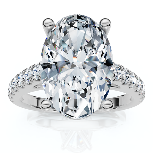 Bliss Diamond Certified 2 3/4ct Oval Accent Diamond Engagement Ring 14k Gold Or Platinum Lab G In Silver