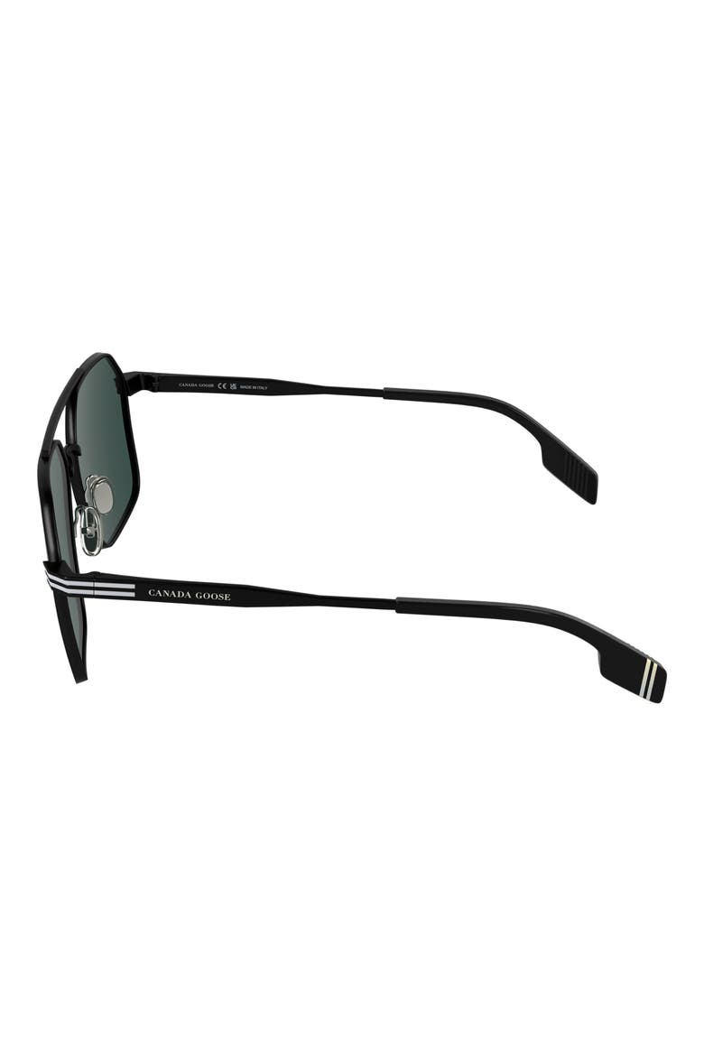 61mm Aviator Sunglasses, Alternate, color, MATTE BLACK