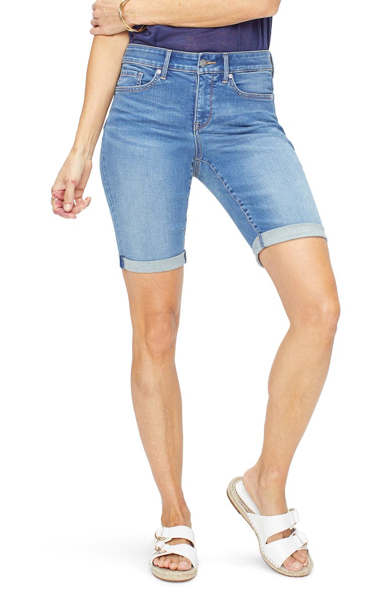 NYDJ Briella Rolled Denim Bermuda Shorts, Main, color, 