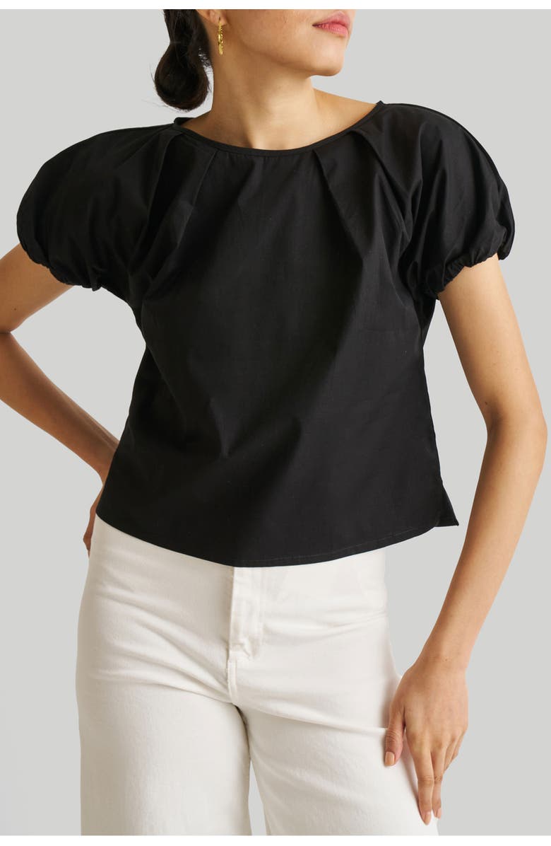 Reistor Balloon Sleeve Top, Alternate, color, Black