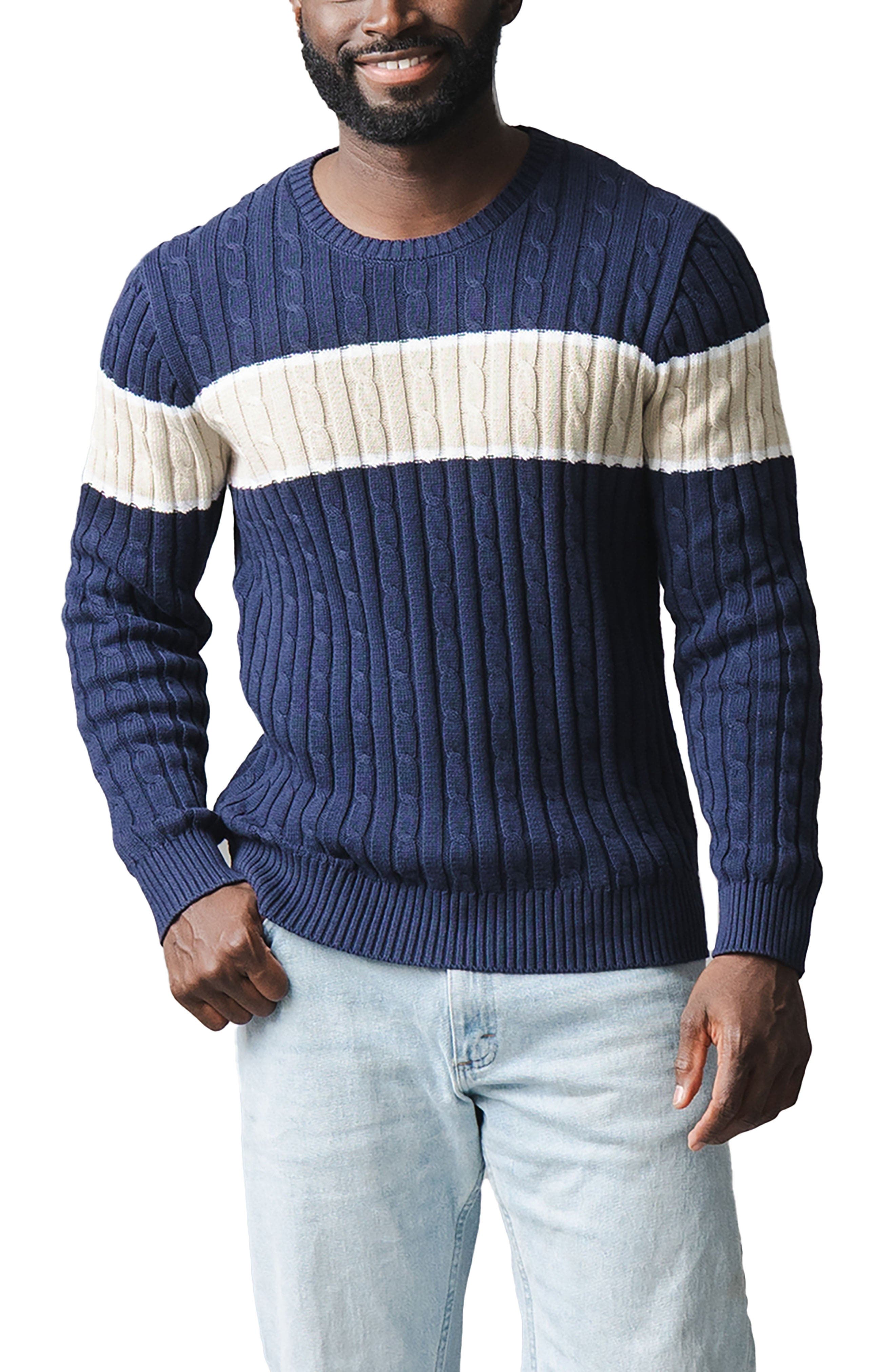 Organic Crew Neck Cable Sweater