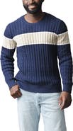 Hope & Henry Organic Crew Neck Cable Sweater