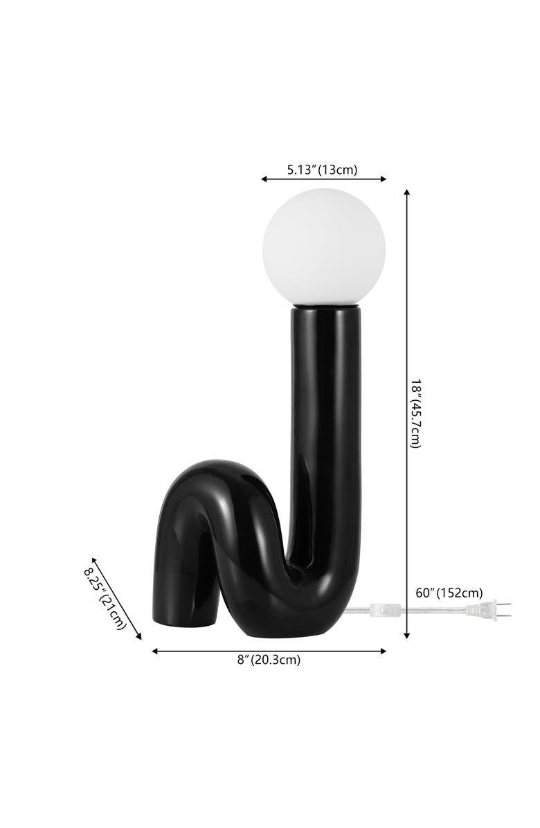 JONATHAN Y Katya 18" Scandinavian Minimalist Ceramic Spiral Tube LED Table Lamp, Alternate, color, Black