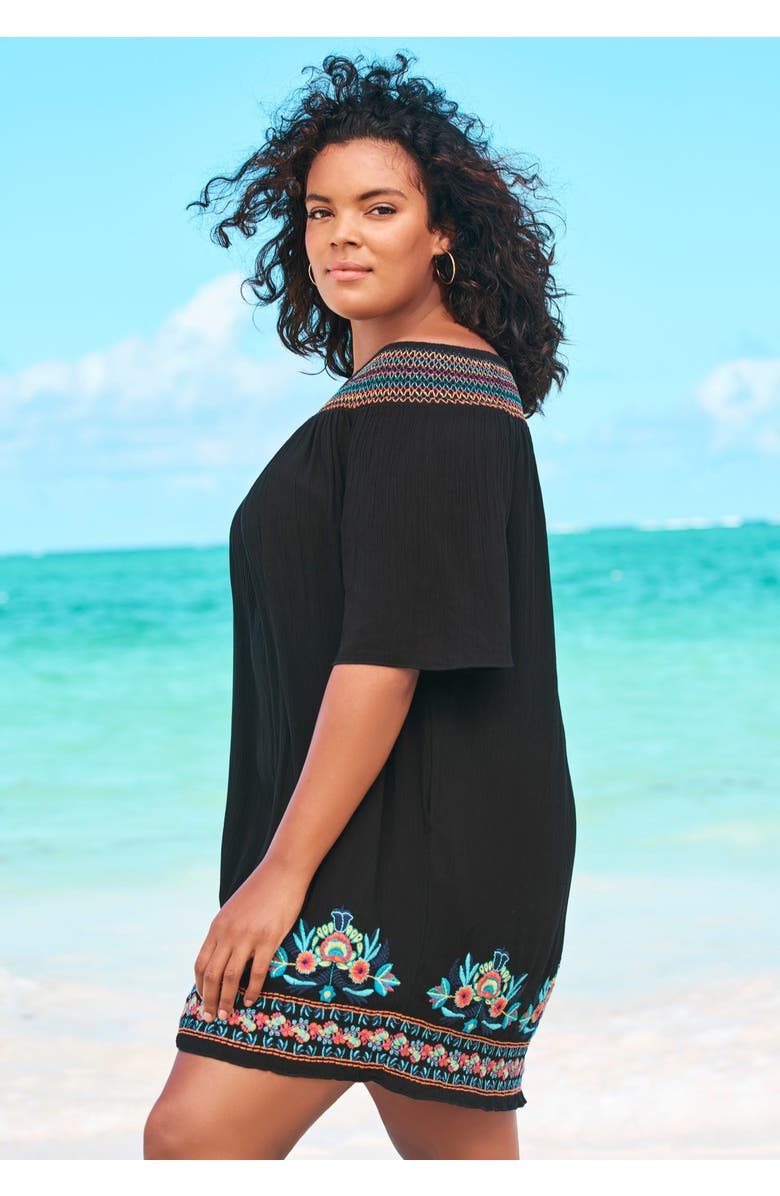 Swim 365 Off-The-Shoulder Cover Up, Alternate, color, White Multi