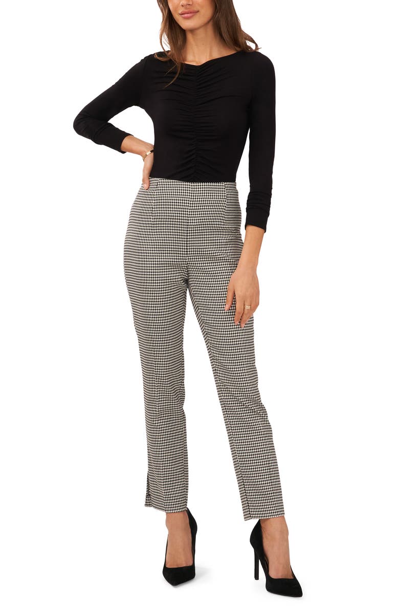 Halogen<sup>®</sup> Houndstooth Check Pants, Alternate, color, Rich Black