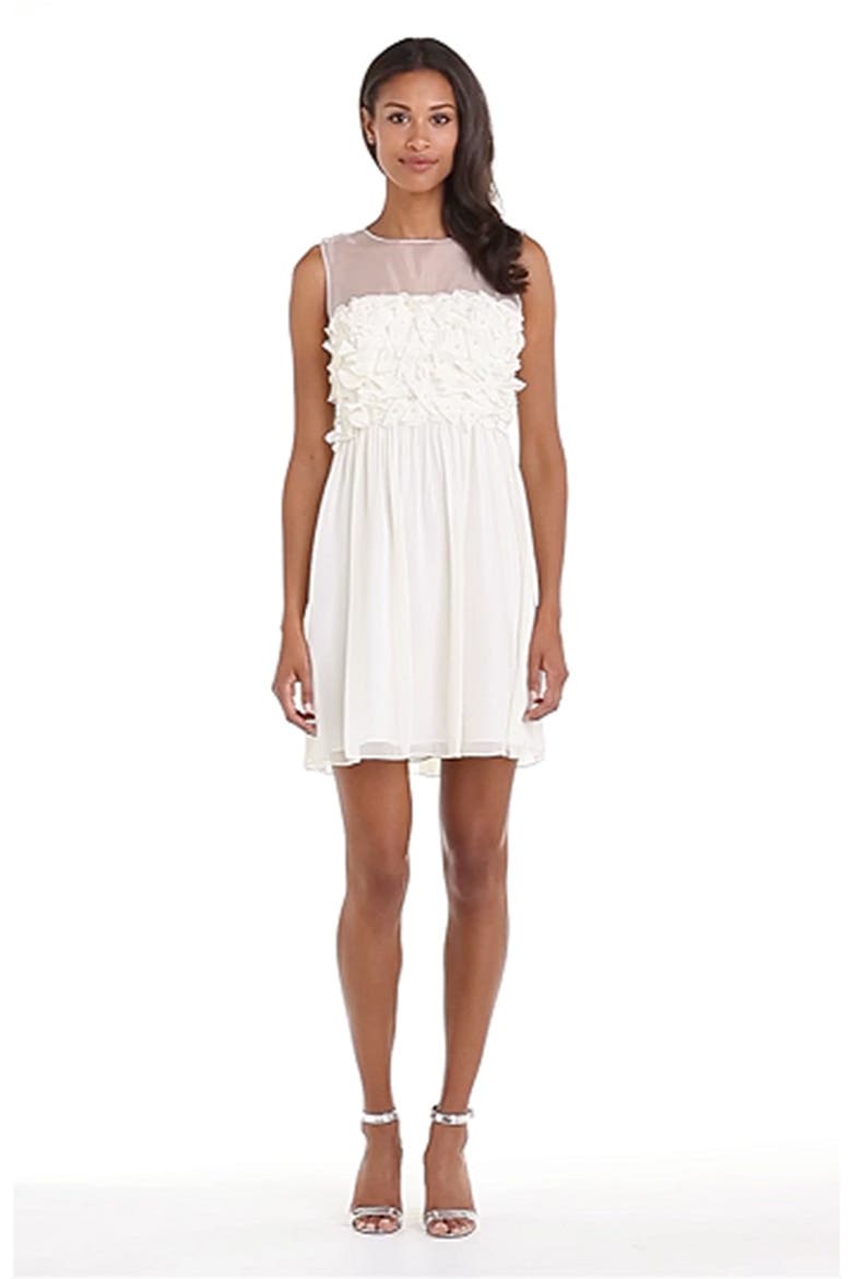 Embellished Ruffle Chiffon Dress, Alternate, color, VANILLA BEAN