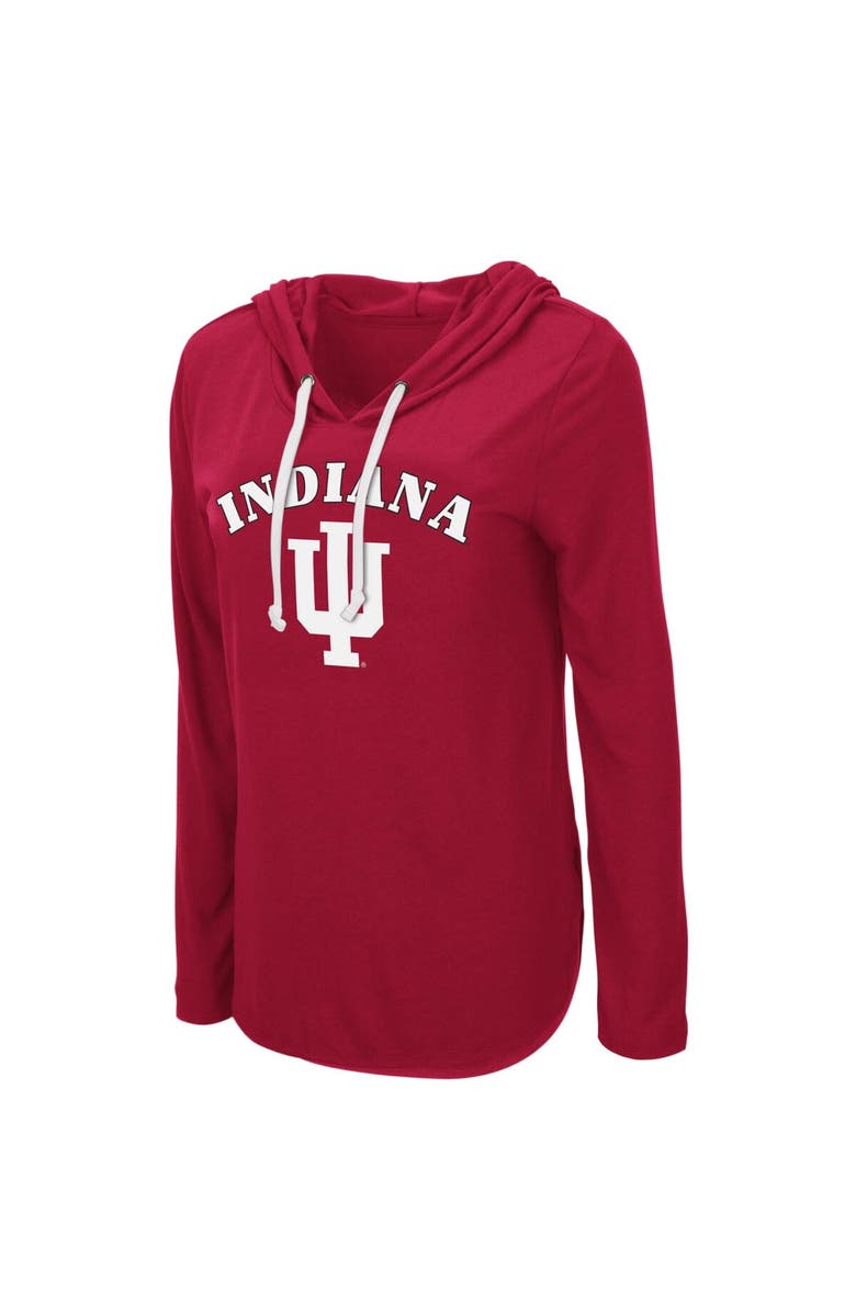 COLOSSEUM Women's Colosseum Crimson Indiana Hoosiers My Lover Lightweight Hooded Long Sleeve T-Shirt, Alternate, color, Crimson