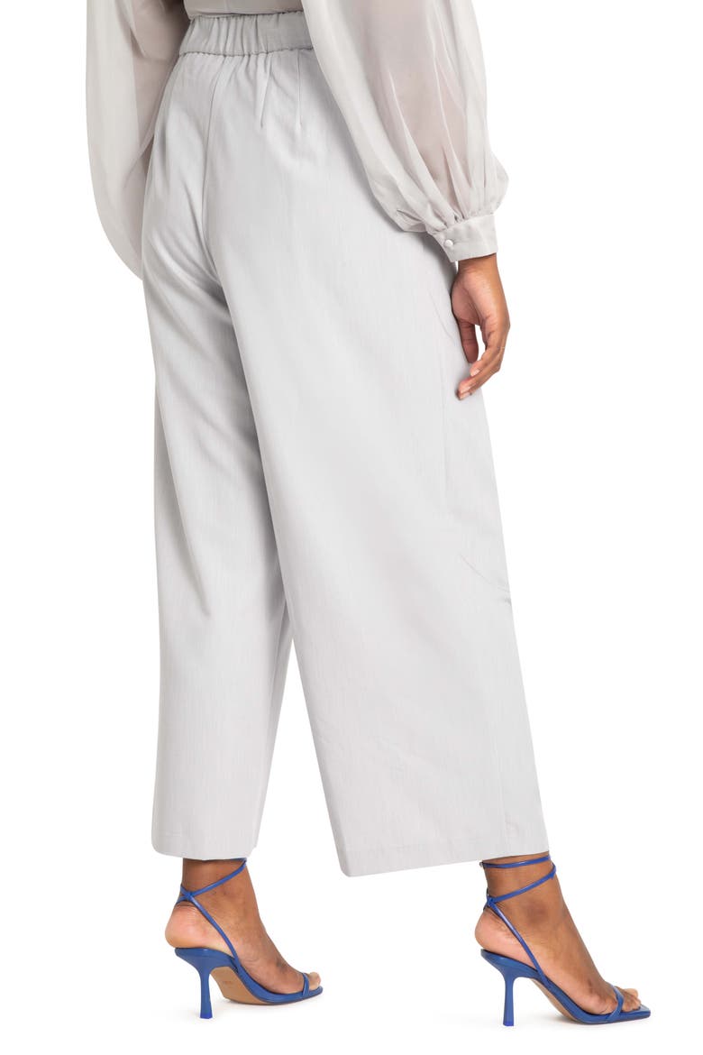 Overlap Waist Wide Leg Trousers, Alternate, color, LIGHT GREY