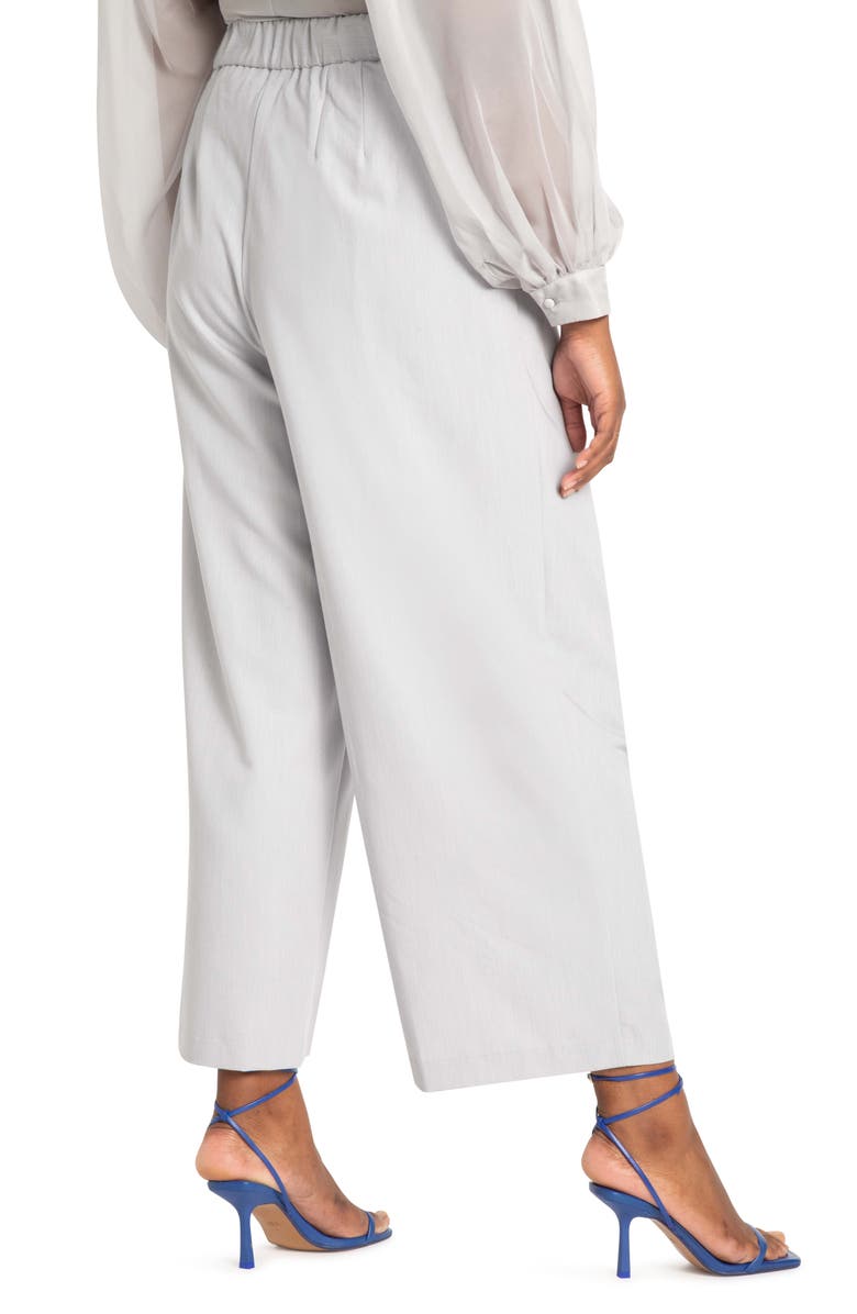ELOQUII Overlap Waist Wide Leg Trousers, Alternate, color,