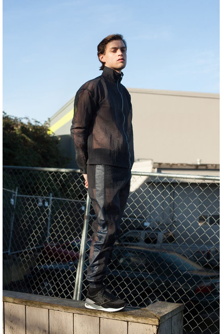 'Robe' Track Jacket, Alternate, color, NAVY BLUE TRANSPARENT
