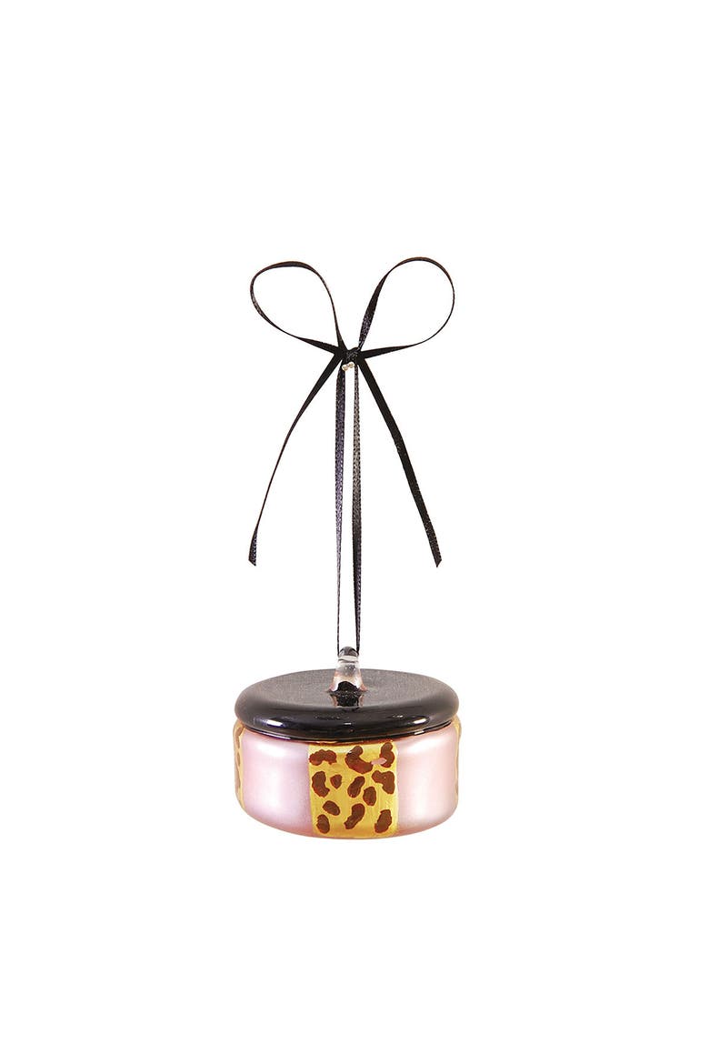 Leopard Hat Box Ornament, Main, color, Pink