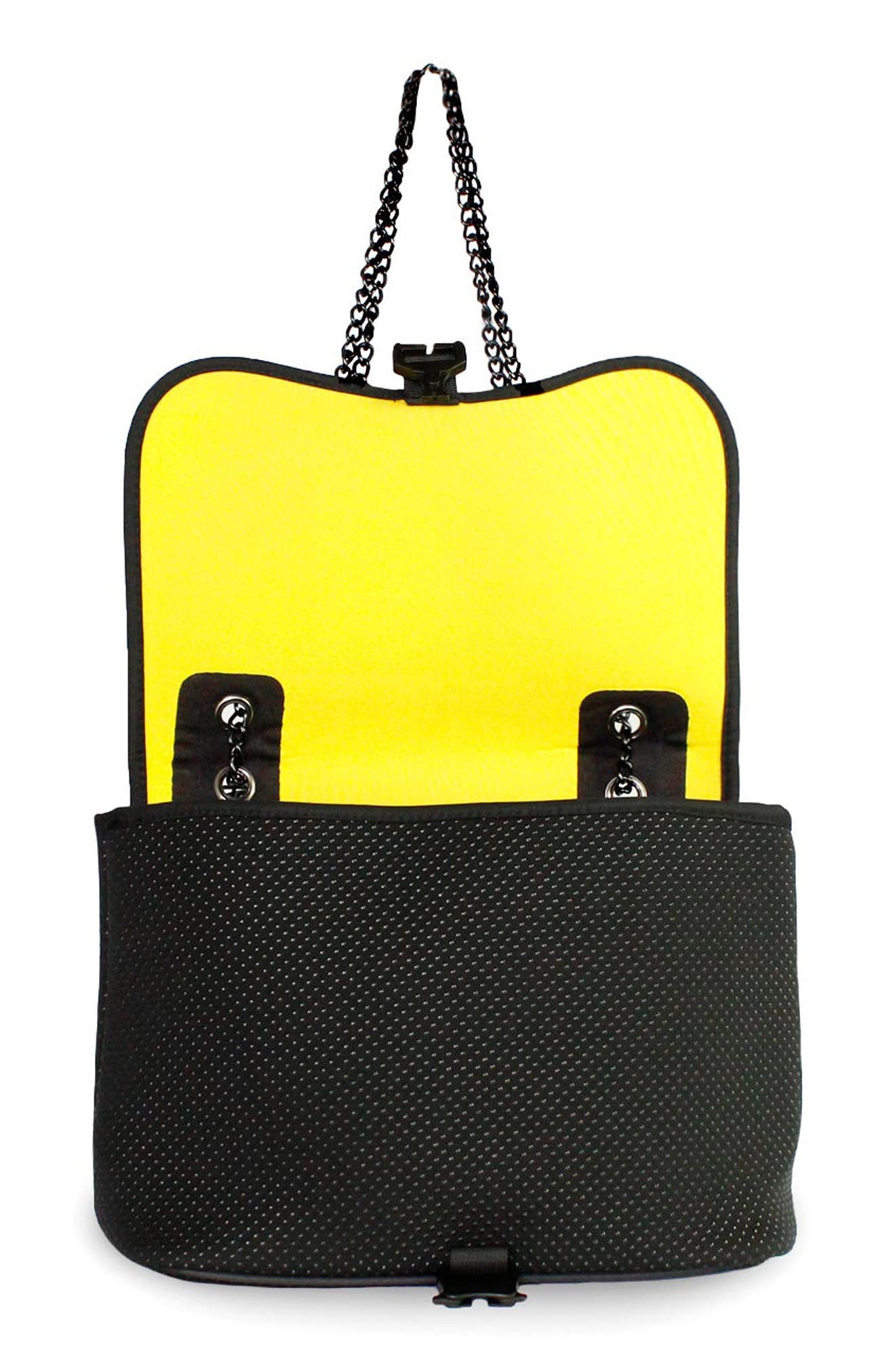 POP UPS BRAND Water Resistant Neoprene Shoulder Bag, Alternate, color, Black