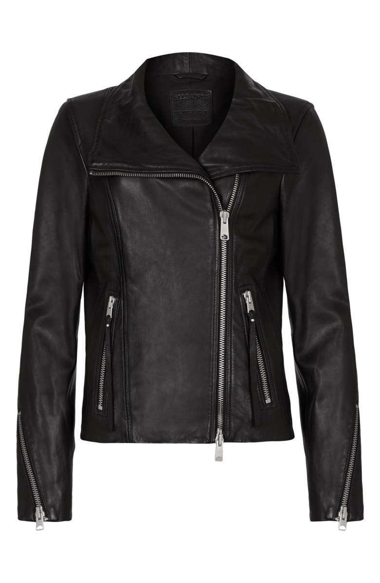 AllSaints Ellis Leather Biker Jacket, Alternate, color,